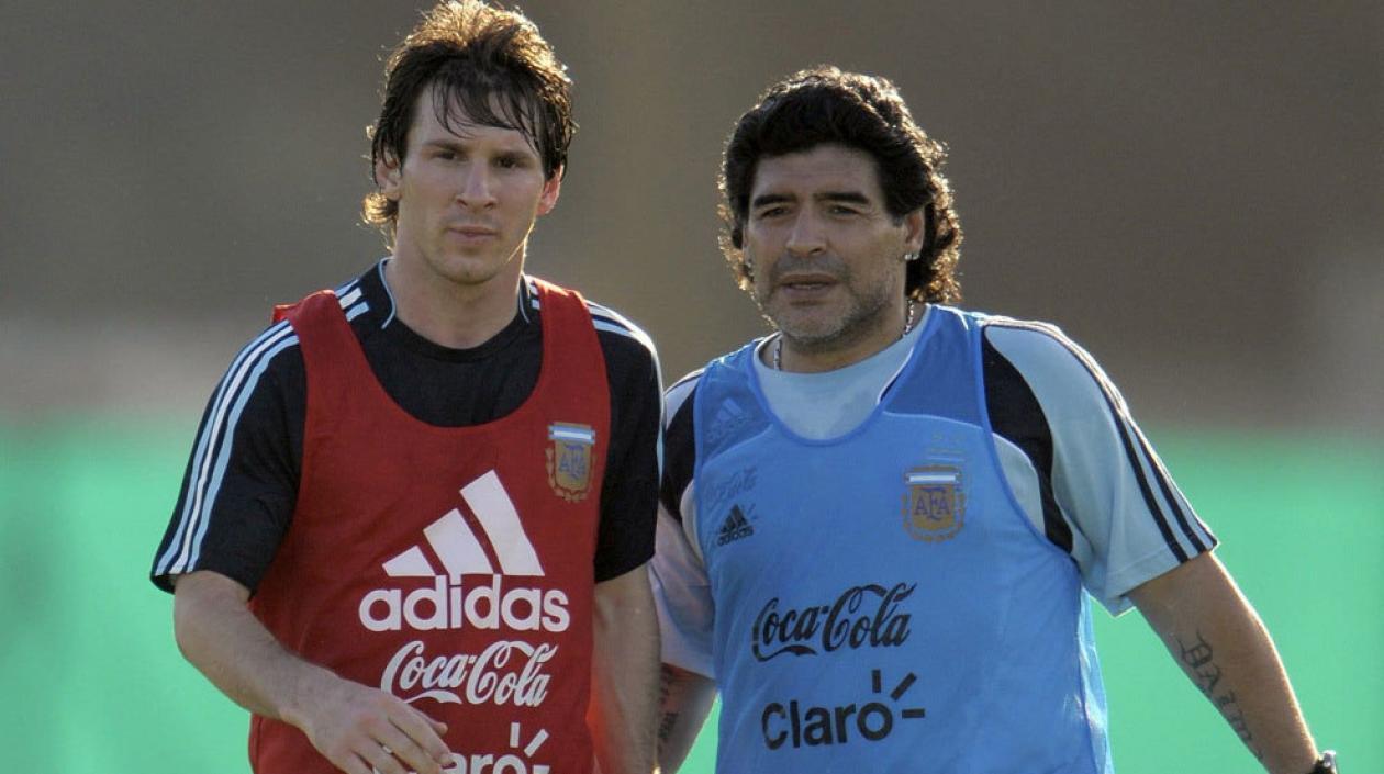 Lionel Messi y Diego Maradona.