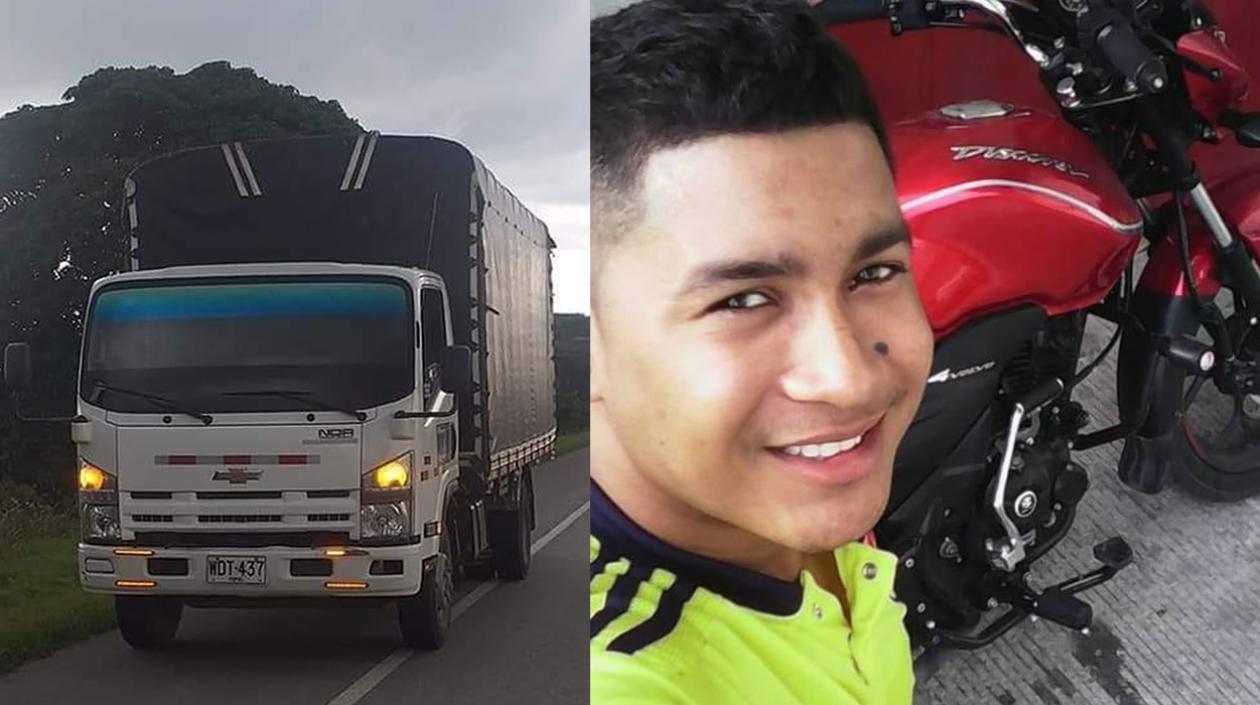 Kevin Antonio Vergara Jacome conducía este camión. El joven está desaparecido.