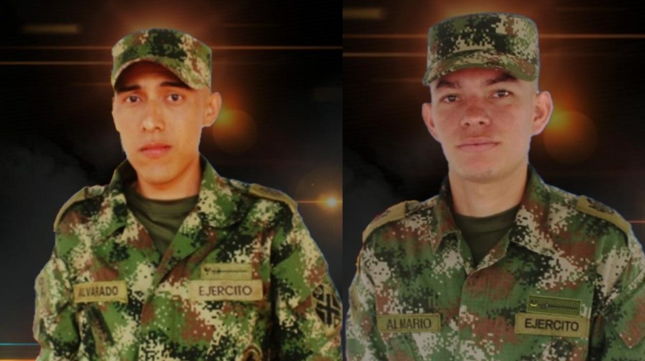 Alexi Alvarado y Eder Manuel Almario, soldados profesionales muertos en atentado de disidencias de las FARC.