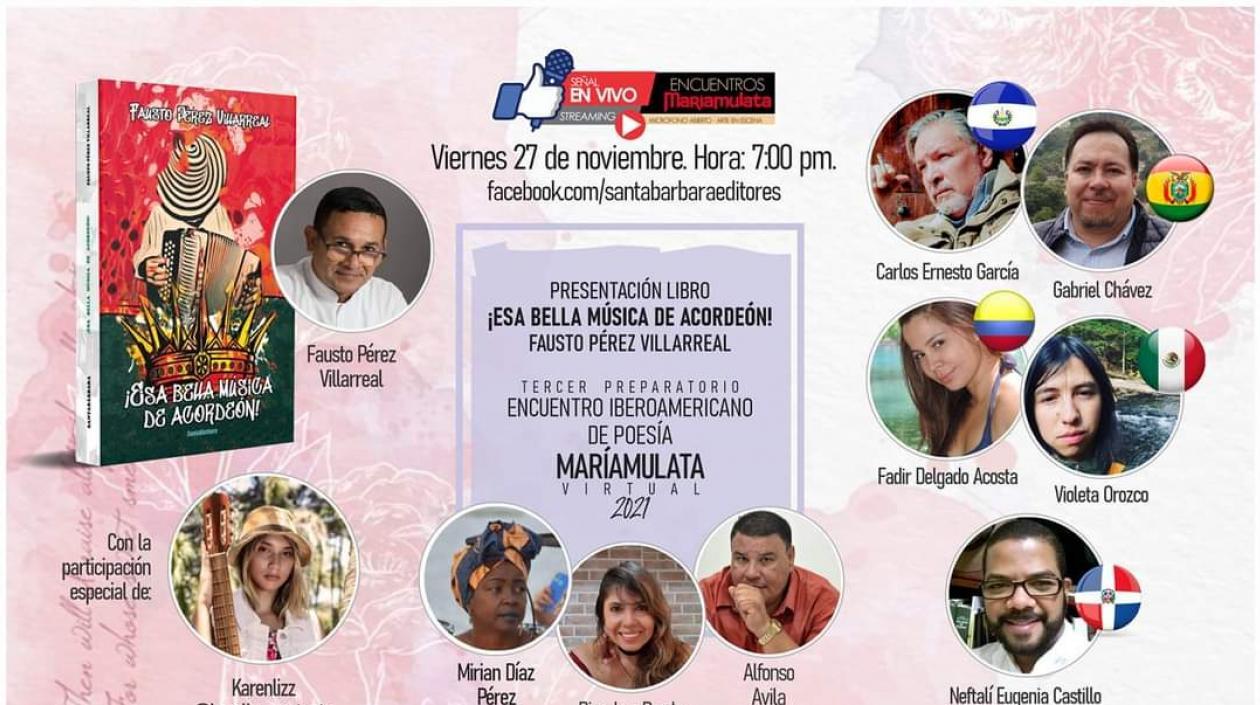 Encuentros MaríaMulata este viernes a las 7 por Facebook de Santabárbara Editores.