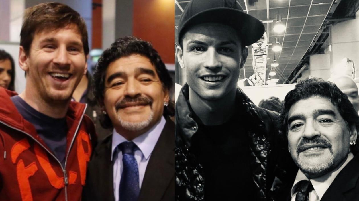 Lionel Messi, Cristiano Ronaldo y Diego Maradona.