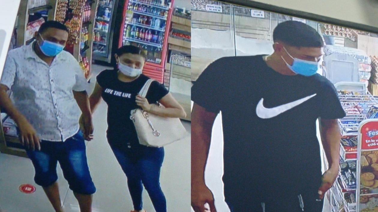 Los tres ladrones que quedaron grabados en cámaras de seguridad en Soledad y Malambo. 