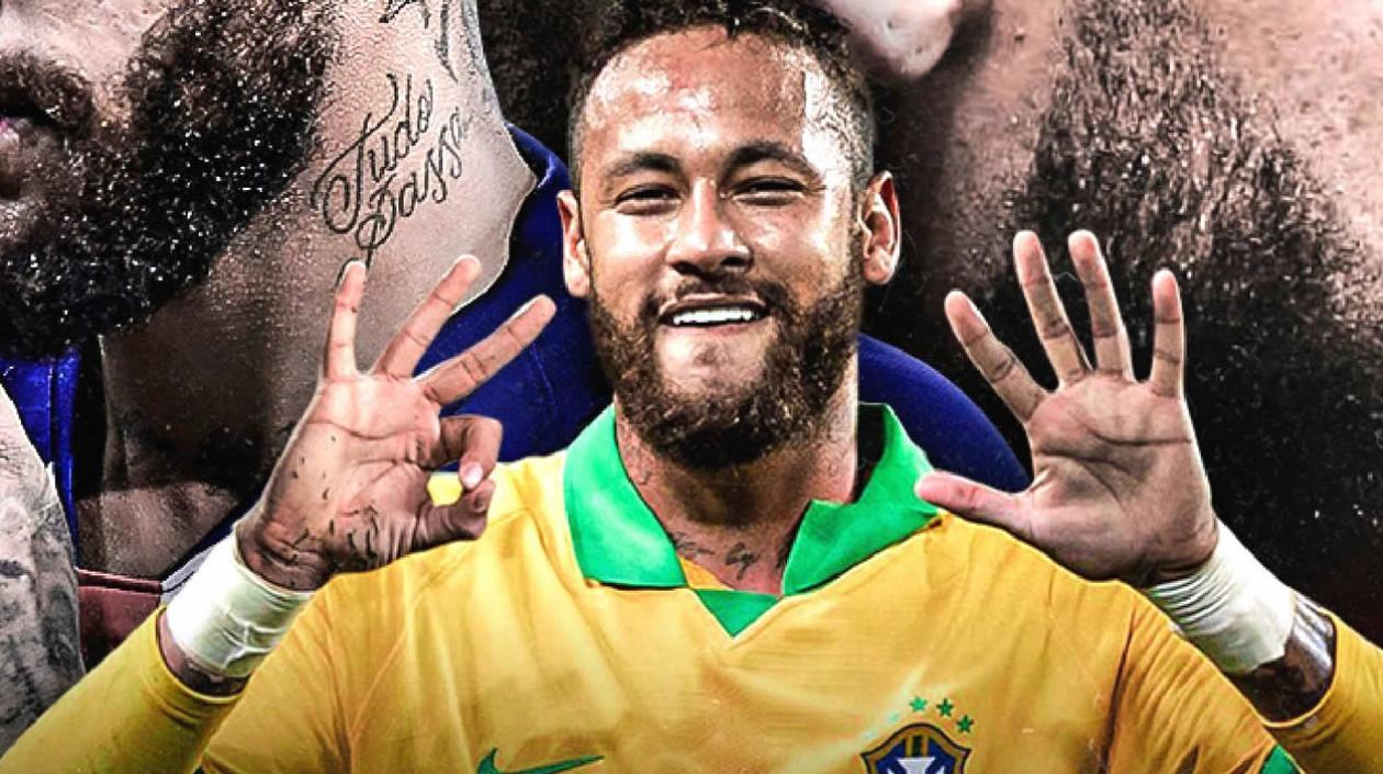 Neymar con la camiseta de Brasil.