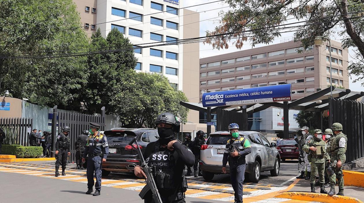 Hospital al sur de la capital, donde es atendido el secretario de Seguridad Ciudadana, Omar García Harfuch.