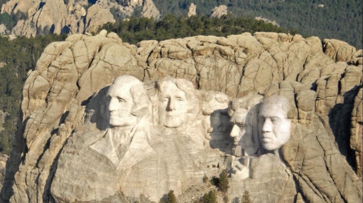 Kanye West agregó su cara al Monte Rushmore.