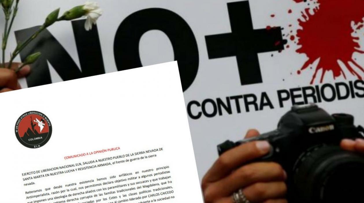 El panfleto supuestamente del ELN con el que amenazan a los 8 periodistas.