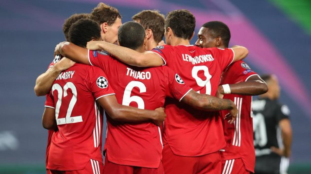 La celebración de los jugadores del Bayern Múnich.