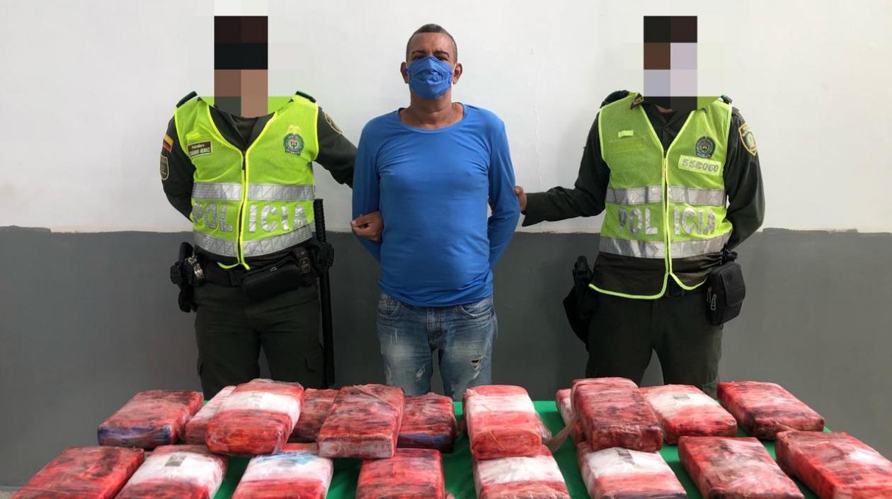 Luis Alberto Ibáñez Orozco, capturado con 20 kilos de cocaína.