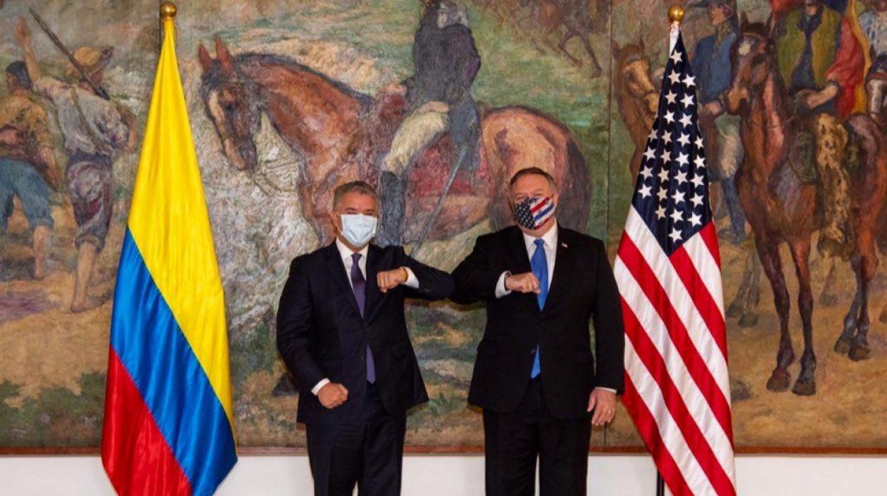 Presidente de Colombia Iván Duque, y el Secretario de Estado de EE.UU, Mike Pompeo.