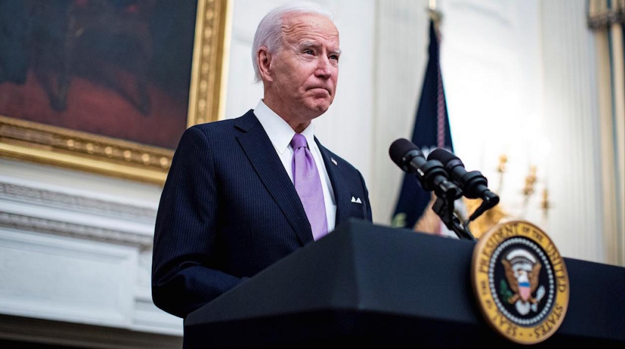 El Presidente Joe Biden explicando su estrategia para combatir la pandemia.