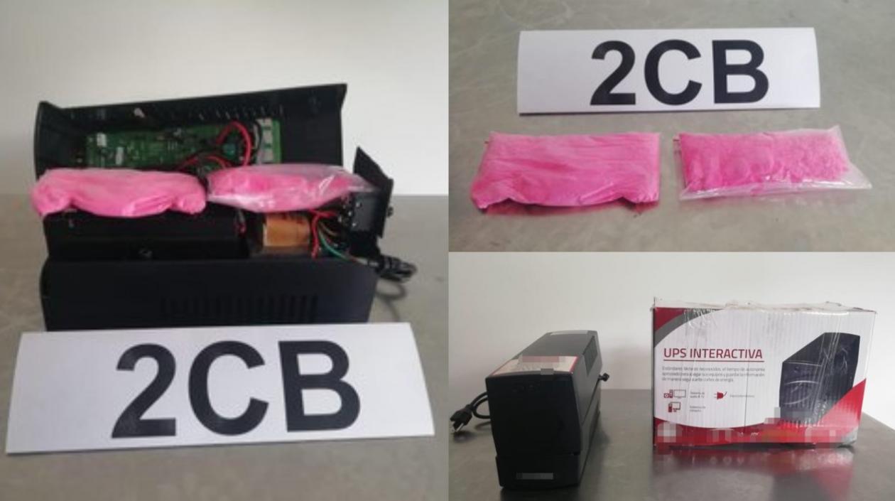 Cocaína rosada hallada dentro de una UPS.