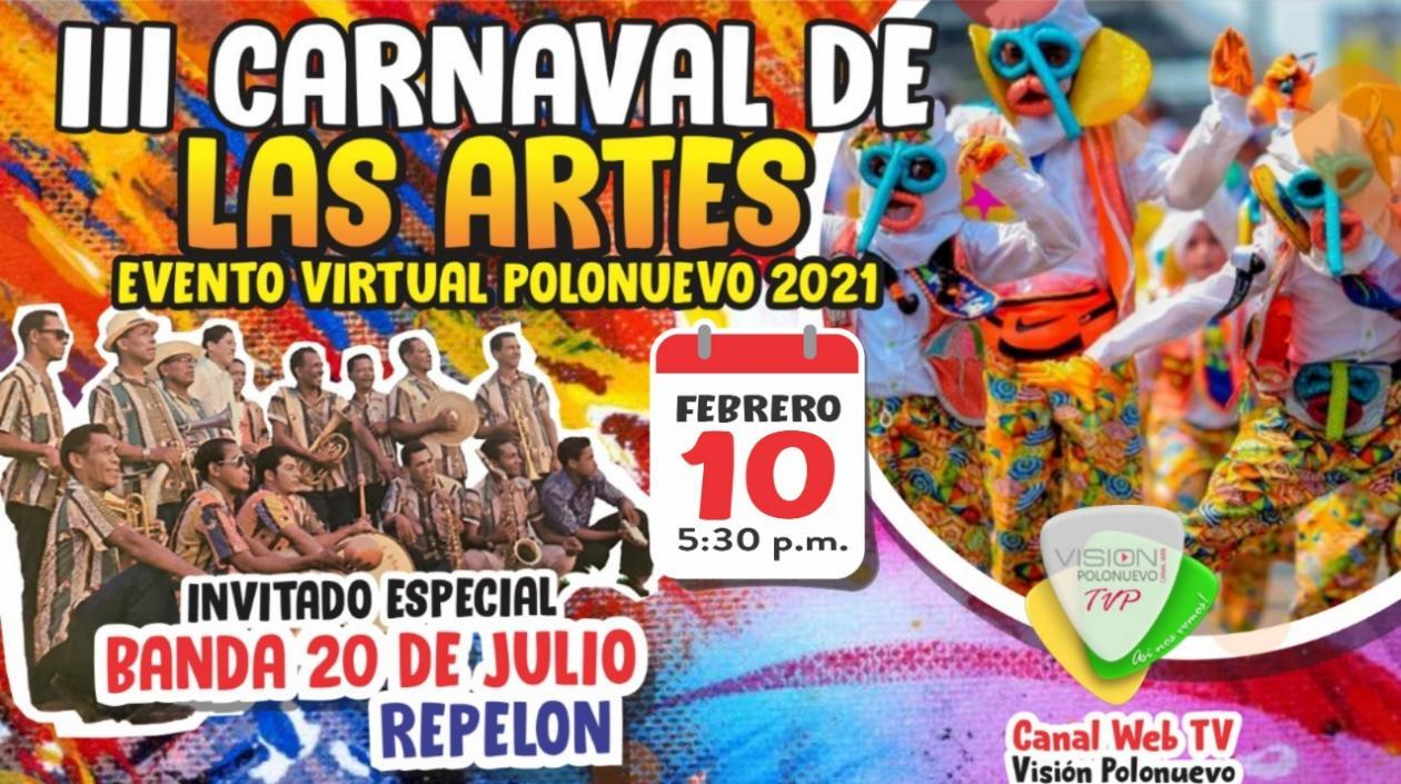 Afiche de promoción del III Carnaval de Las Artes. 
