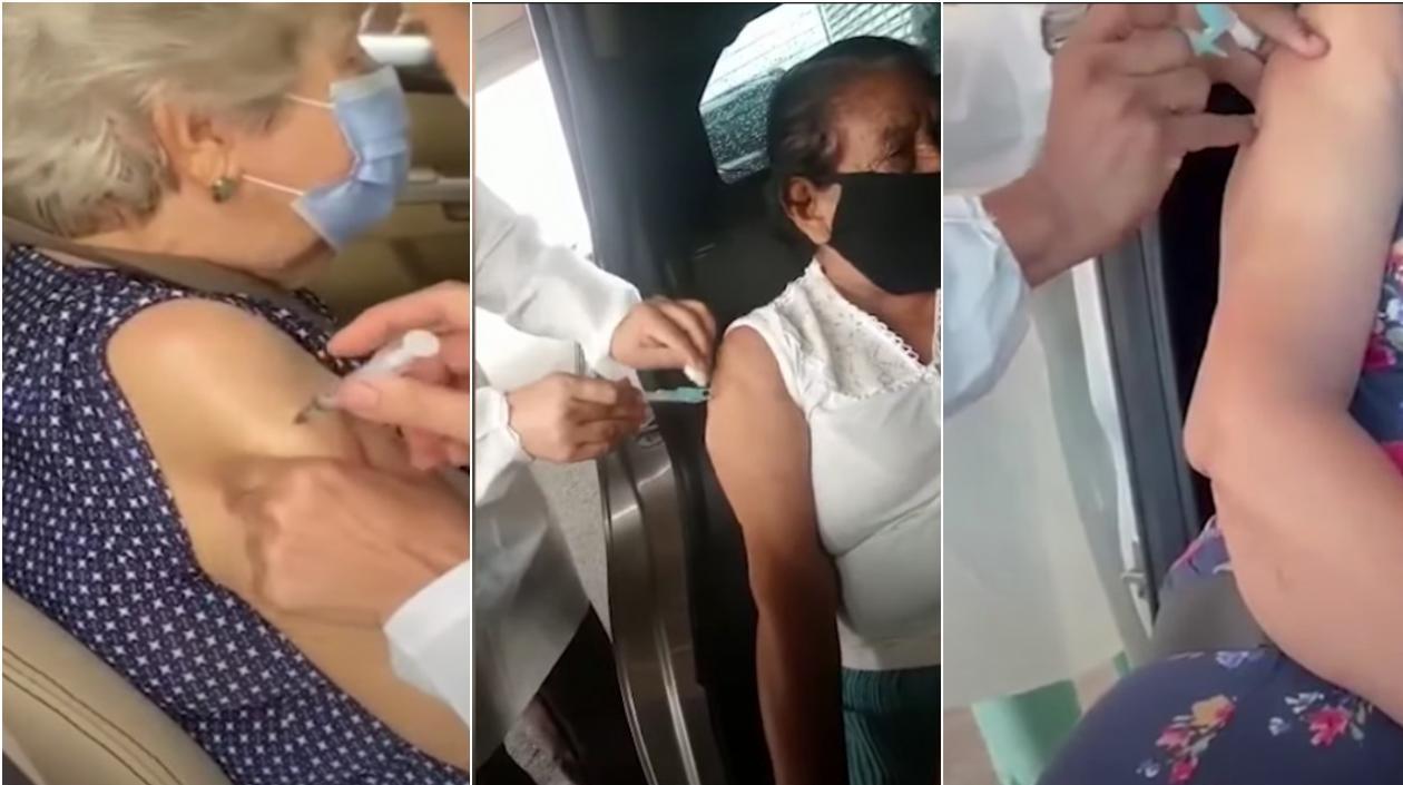 Videos que muestran falsas aplicaciones de vacunas. 