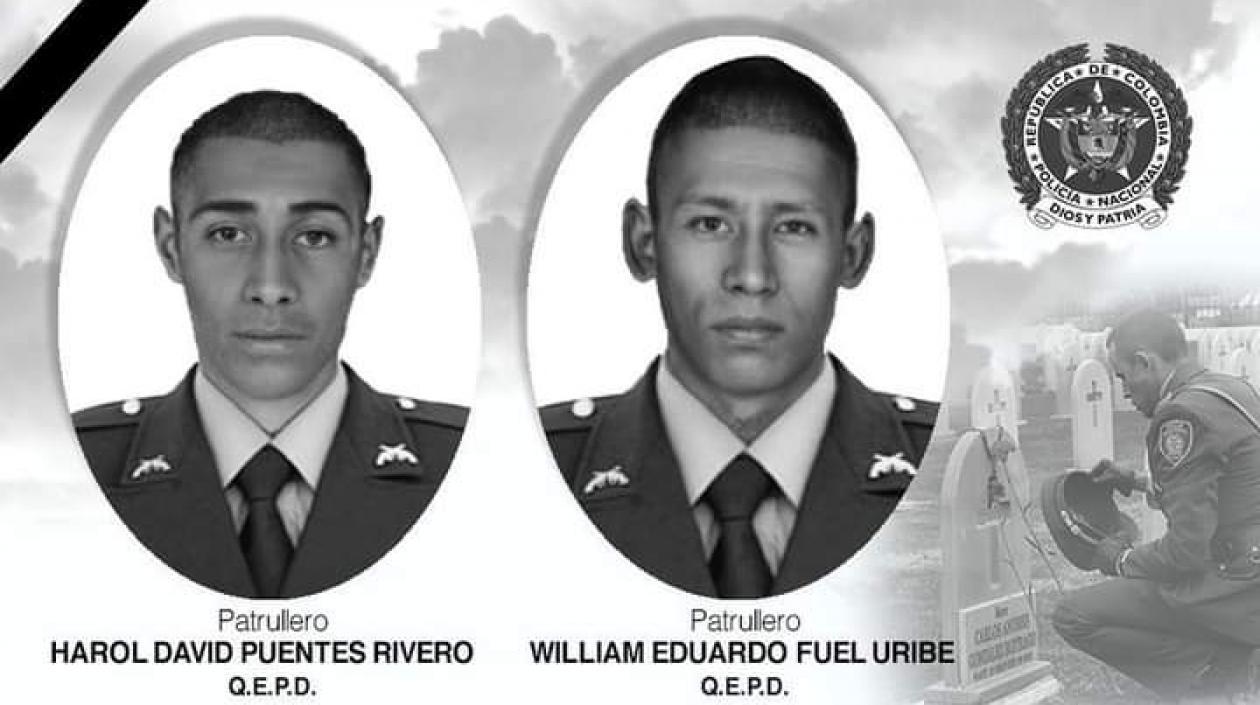 Los patrulleros de la Policía asesinados en Riosucio, Chocó