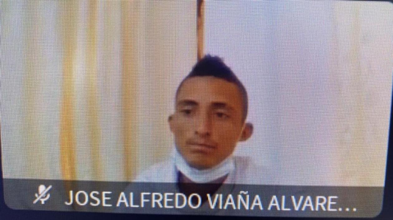 José Alfredo Viaña Alvarez durante la audiencia virtual de este miércoles. 