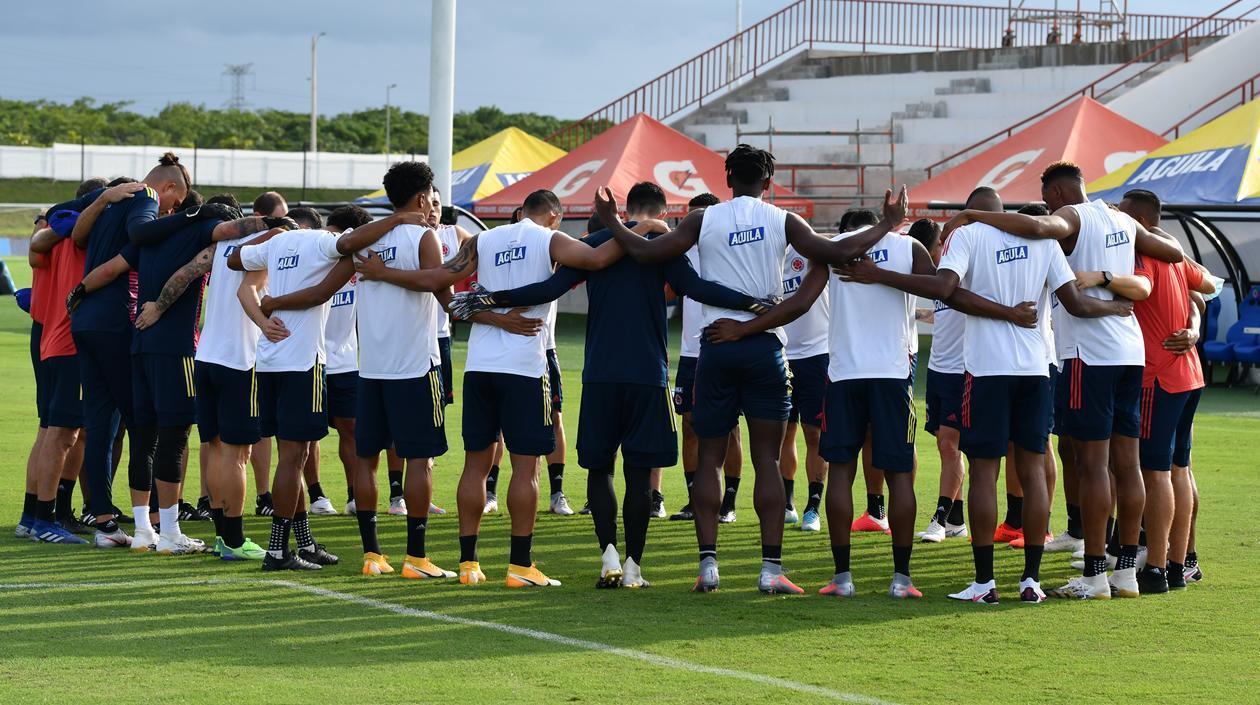 Selección Colombia durante un entrenamiento. 