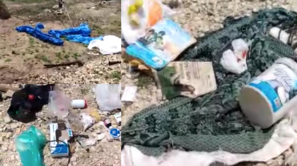 Imagen capturada de video donde se observa residuos hospitalarios.
