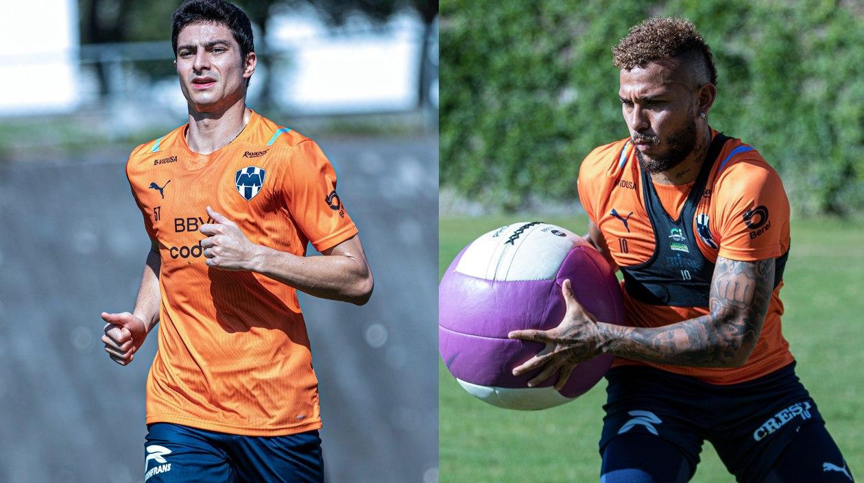 Stefan Medina y Duván Vergara, jugadores de Monterrey. 