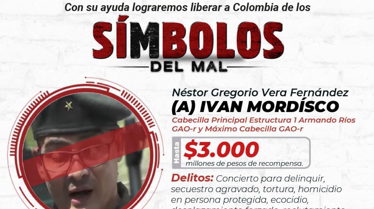 El cartel de búsqueda de "Iván Mordisco".