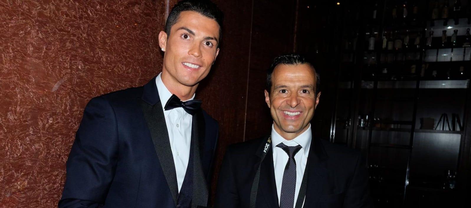 Cristiano Ronaldo y su antiguo representante Jorge Mendes.