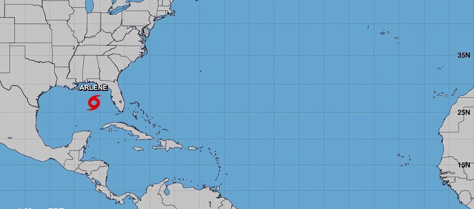 La tormenta avanza por el Golfo de México. 