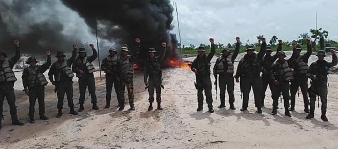 Militares venezolanos destruyeron la estructura usada para la minería ilegal 