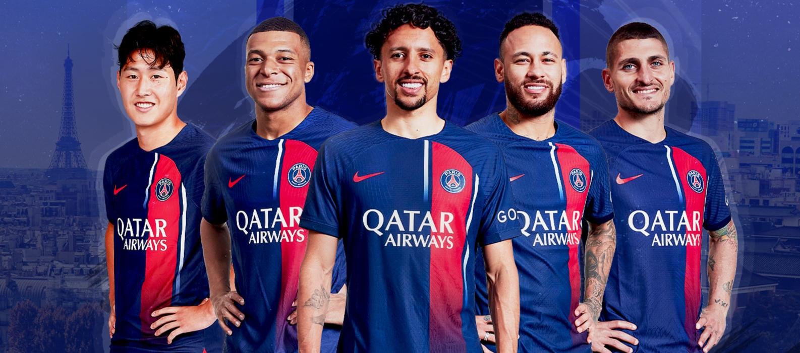 El afiche promocional del PSG con Lee Kang-in, Mbappé, Marquinhos, Neymar y Marco Verratti.