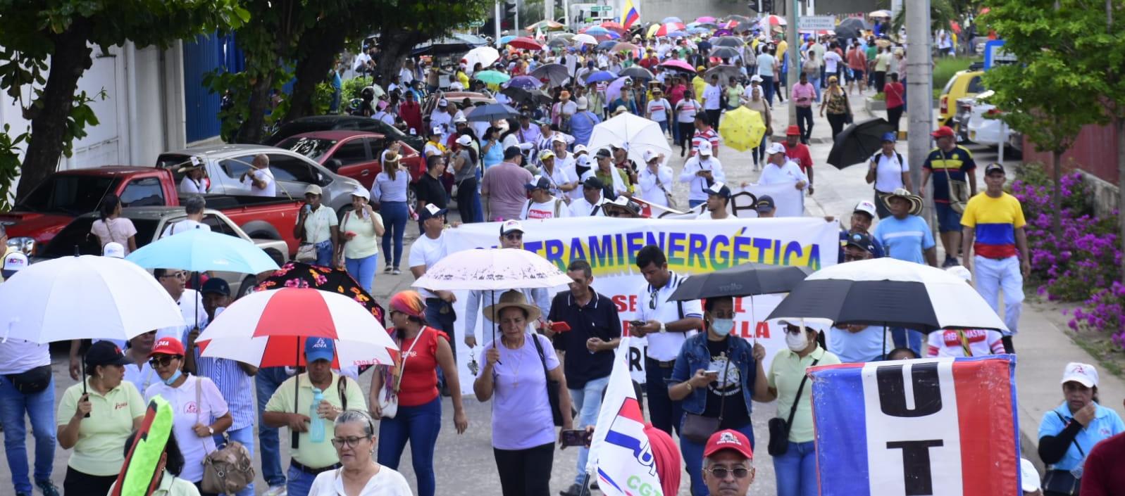 Movilización en Barranquilla a favor de las reformas del Gobierno.