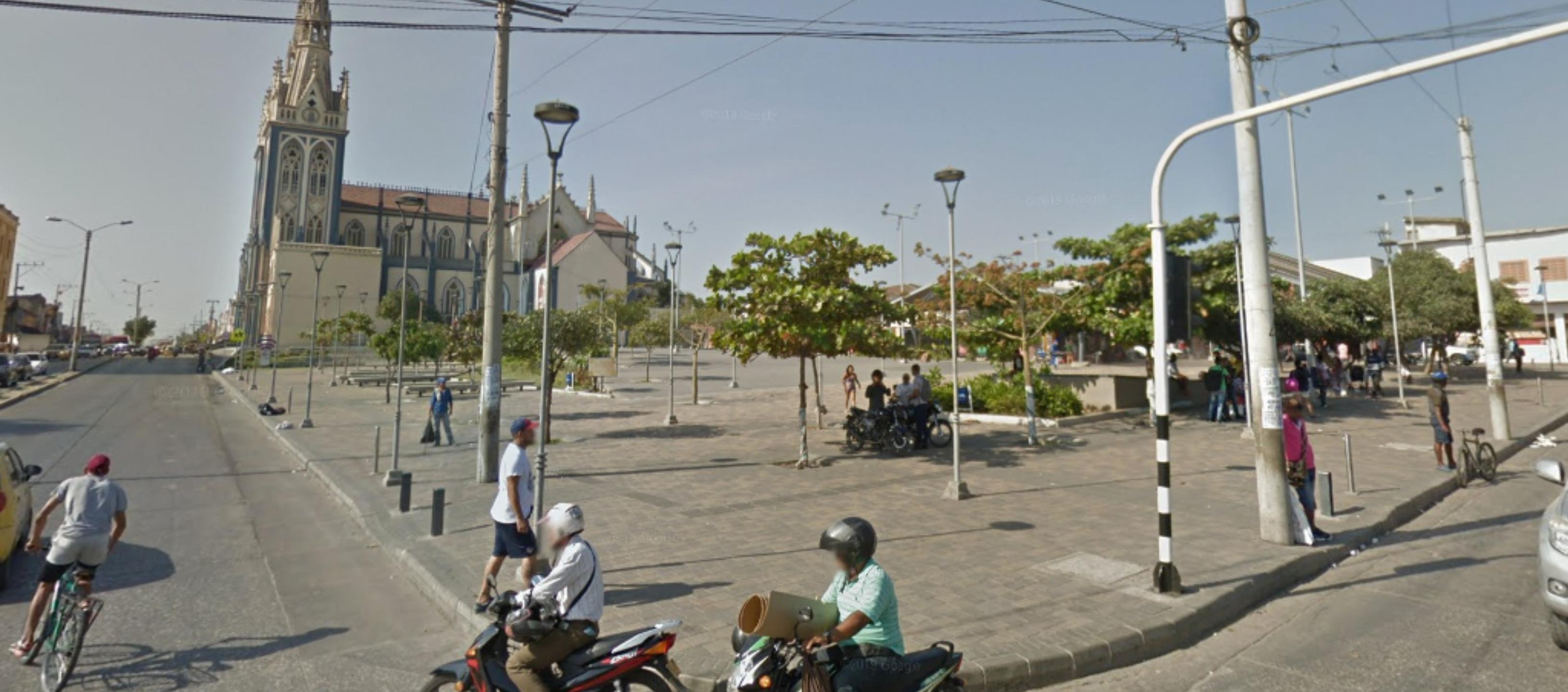 Plaza de San Roque, donde se presentó la riña entre los dos habitantes de calle. 