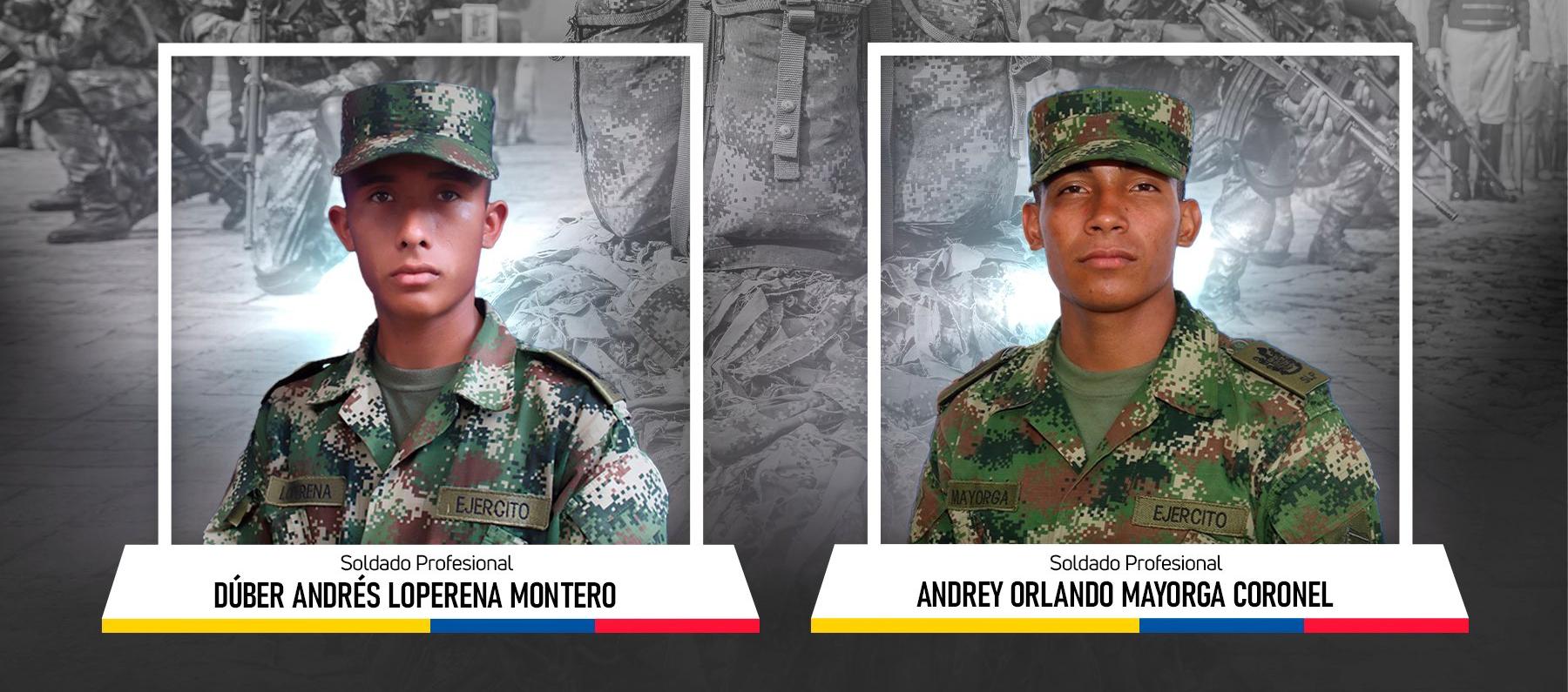 Dos de los soldados asesinados.