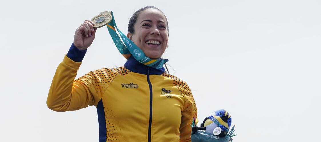 Mariana Pajón ganó la medalla de oro en los Juegos Panamericanos de Santiago 2023. 