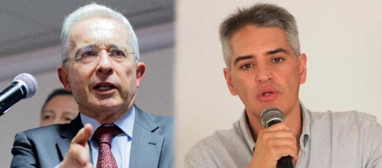 Álvaro Uribe y el gobernador Andrés Rendón.