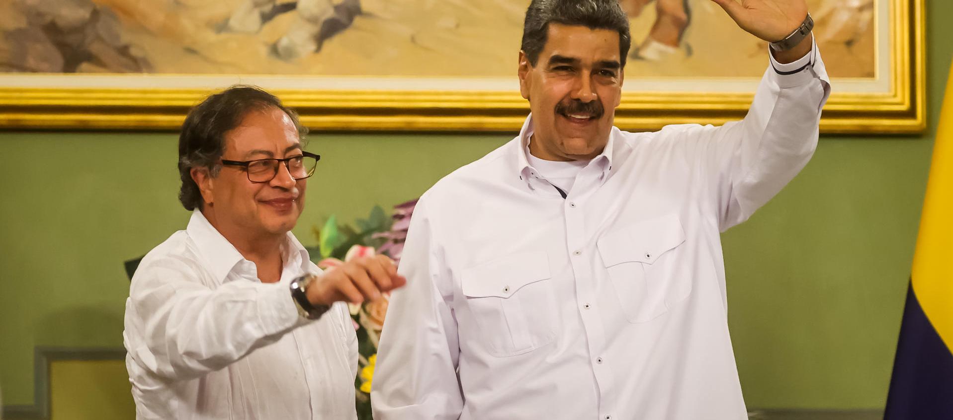 Los presidentes Gustavo Petro y Nicolás Maduro. 