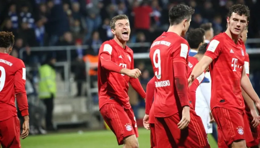 Thomas Müller celebra la victoria. 