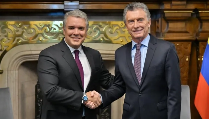 Presidentes de Colombia y Argentina.