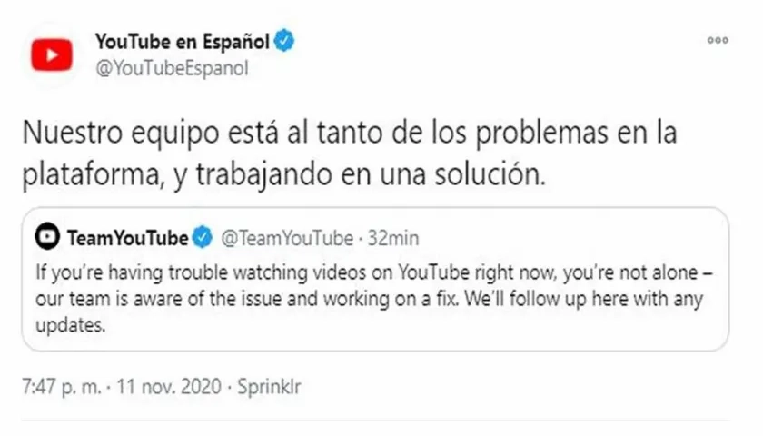 Twitter de YouTube en Latinoamérica.
