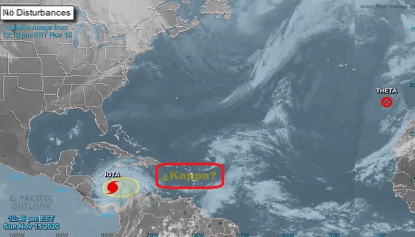 Zona donde podría formarse un nuevo ciclón tropical y avanzar por el Mar Caribe. 