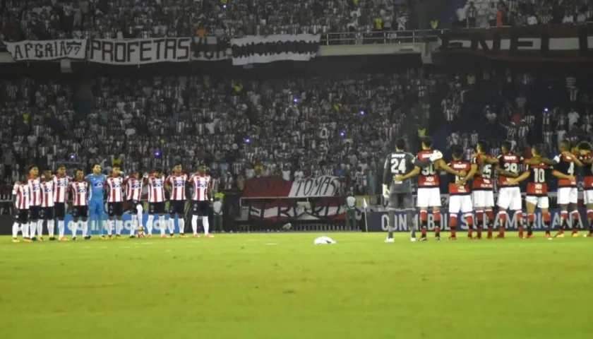 Fotografía del último encuentro entre Junior y Flamengo. 