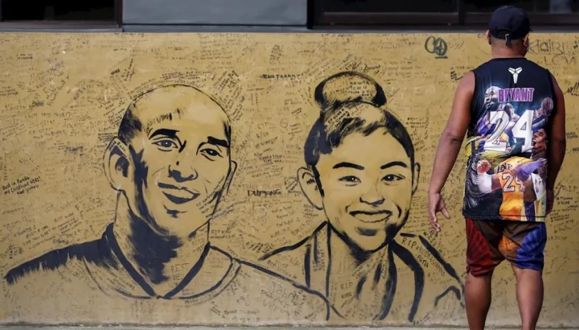 Mural en Filipinas de Kobe Bryant y su hija.