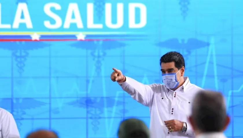 El Presidente Nicolás Maduro durante su presentación esta noche.