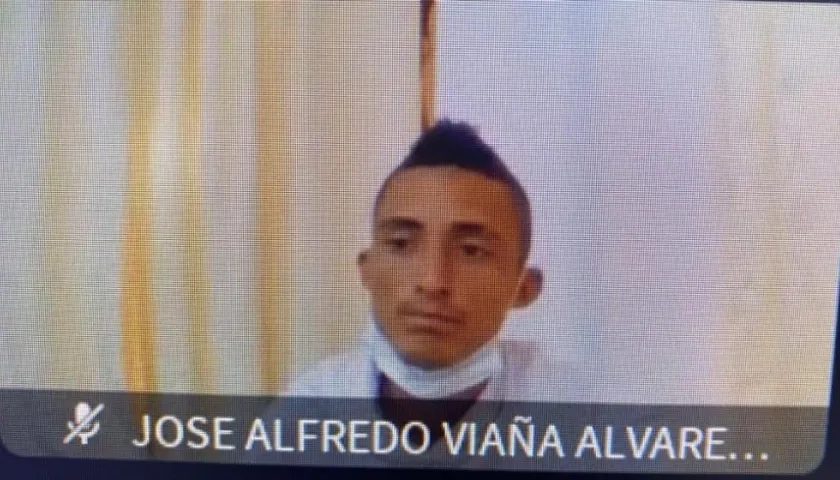 José Alfredo Viaña Alvarez durante la audiencia virtual de este miércoles. 