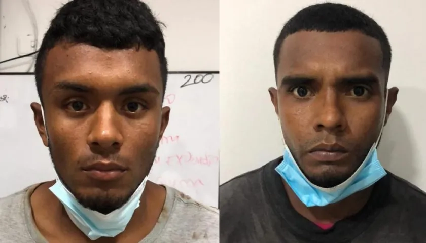 Arquímides Paredes Sánchez y Cristo Humberto Rabelo Pestana, capturados por la Policía Nacional.