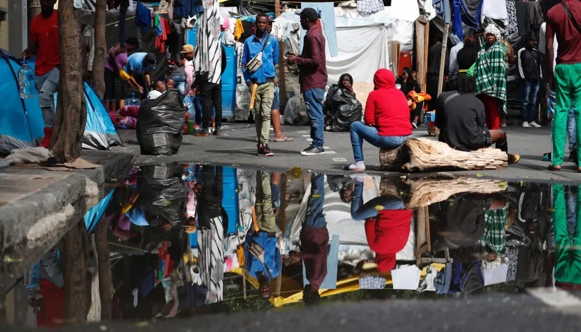 Migrantes haitianos en la Ciudad de México.