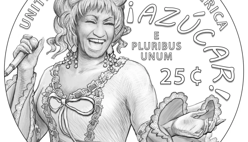 La moneda en homenaje a Celia Cruz circulará en 2024. 