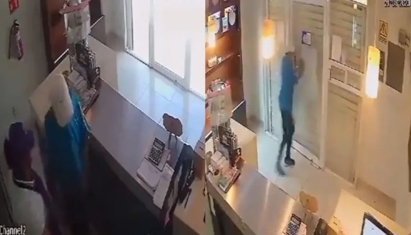 Ladrón quedó grabado en cámaras de video.