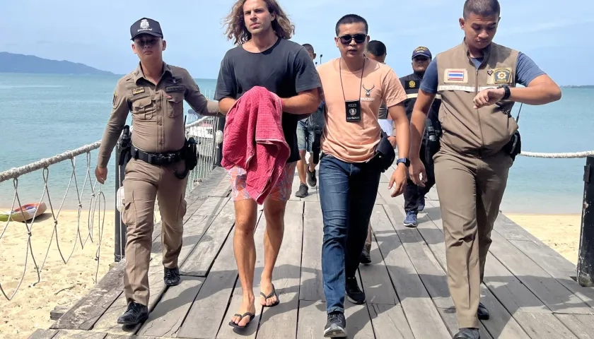 Daniel Sancho, capturado por la policía de Tailandia.