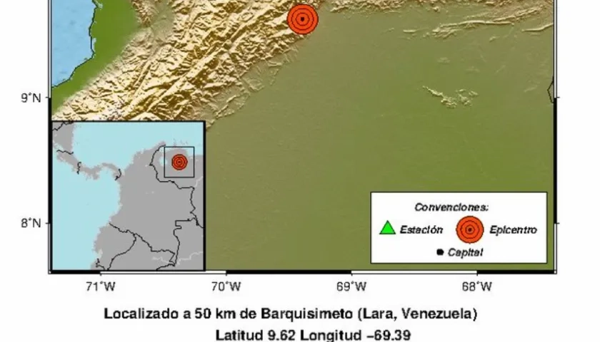 El temblor ocurrió en el centro de Venezuela. 