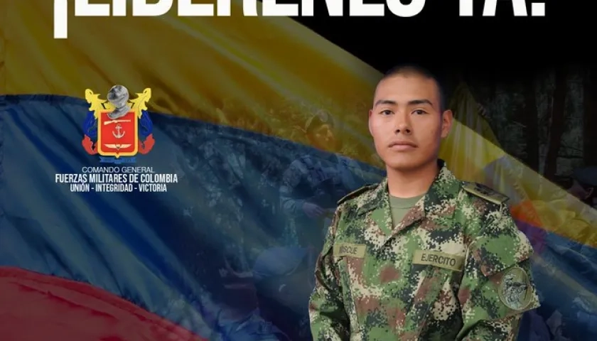 Soldado secuestrado en el Cauca. 