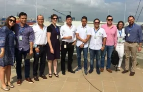 Embajadora australiana durante su visita al Puerto Coremar.