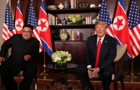 Kim Jong-un y Donald Trump, durante la segunda reunión histórica.
